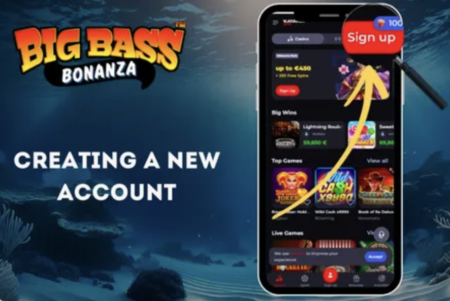 Casino registration form for a new account