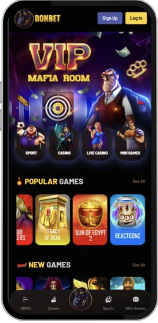 Casino list on a phone
